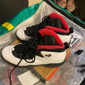 Kids Black, White, and Red Sneakers
